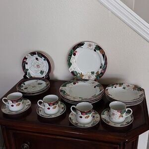 Thienshan Fine China "Magnolia" 4pc Place Setting Dinnerware set  (20 pcs)